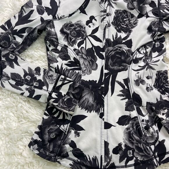 Lululemon Forme Jacket Black & White Floral RARE - Picture 7 of 8